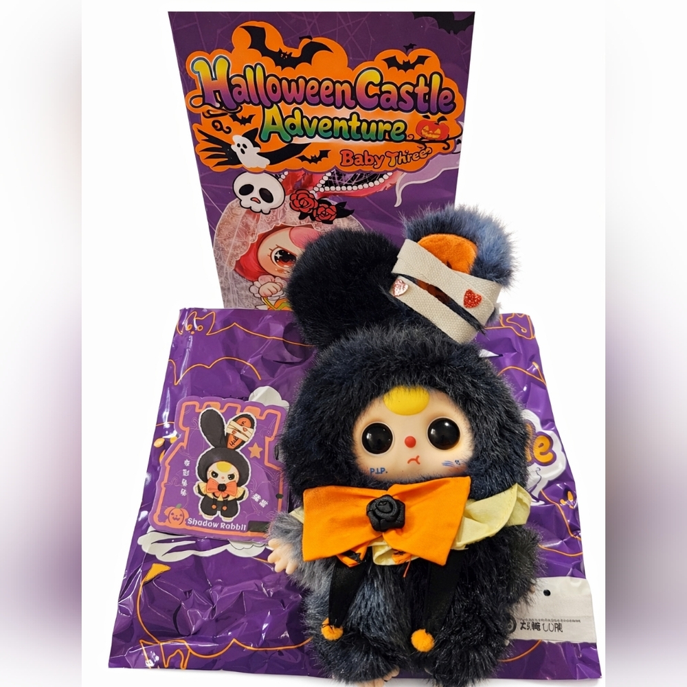 Baby Three Halloween Series Plush NIB - Shadow Rabbit